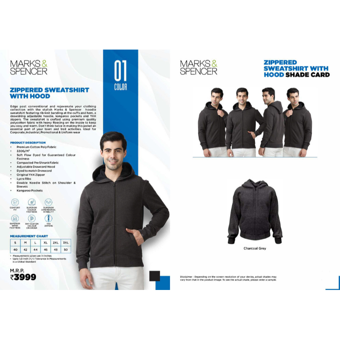 MARKS  & SPENCER Zippered  Sweatshirt with Hood